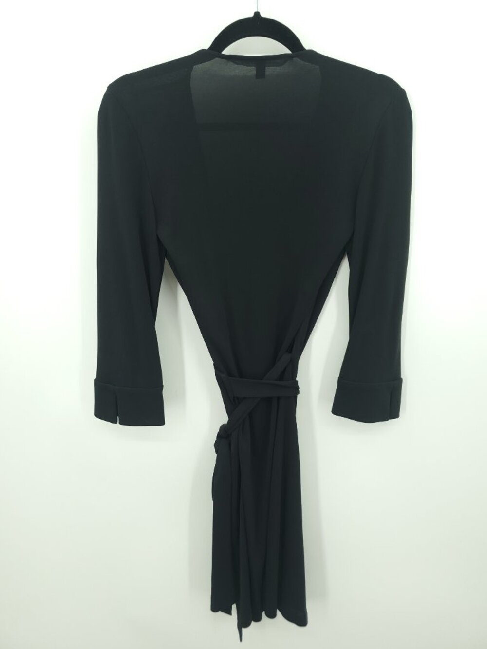 Diane Von Furstenberg 3/4 Sleeve True Wrap Dress 10 Black - Picture 3 of 14